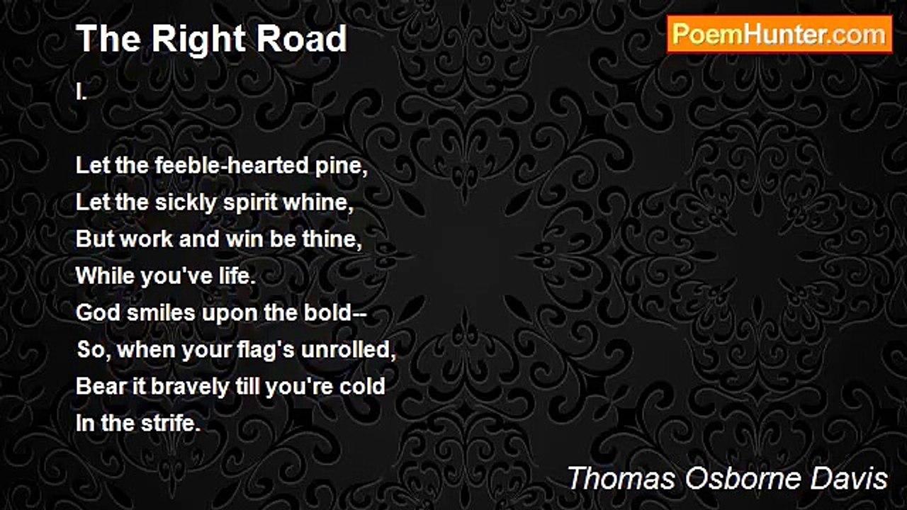 Thomas Osborne Davis - The Right Road