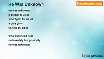 kayla geralds - He Was Unknown