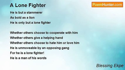 Blessing Ekpe - A Lone Fighter