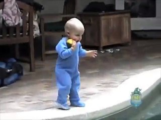 Baby falls in swimming pool alone and something unexpected happens