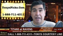 Baltimore Ravens vs Tennessee Titans Free Pick Prediction NFL Pro Football Odds Preview 11-9-2014