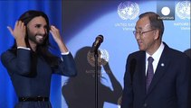 Conchita Wurst az ENSZ főtitkárának énekelt