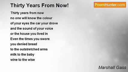 Marshall Gass - Thirty Years From Now!