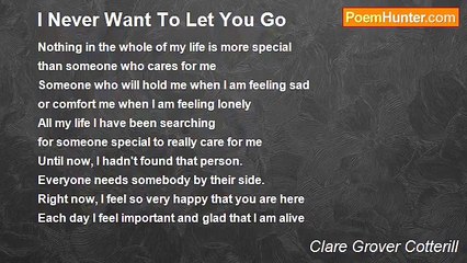 Clare Grover Cotterill - I Never Want To Let You Go