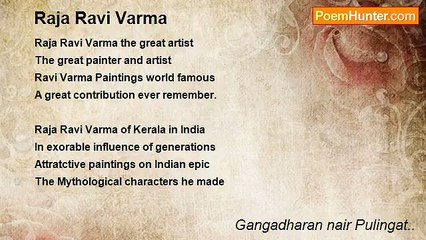 Gangadharan nair Pulingat.. - Raja Ravi Varma
