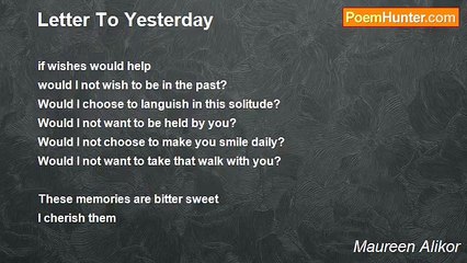 Maureen Alikor - Letter To Yesterday
