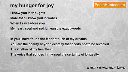 irenio irenaeus bero - my hunger for joy