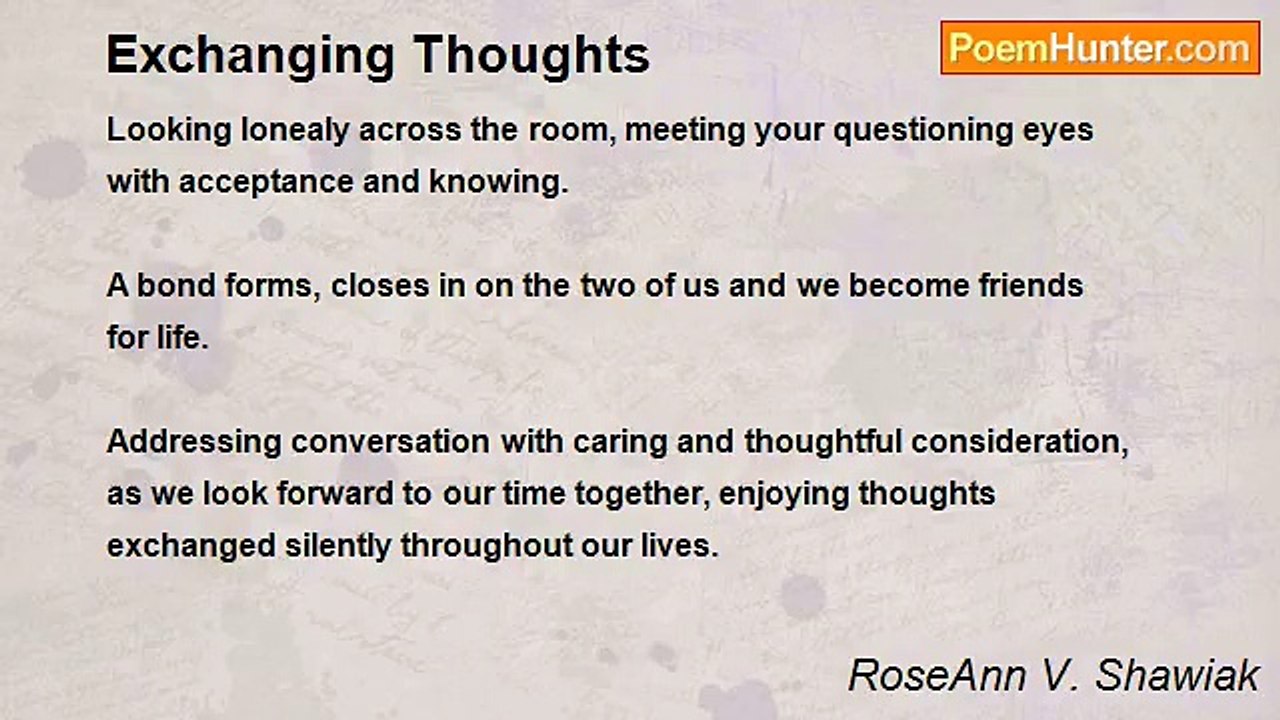 RoseAnn V. Shawiak - Exchanging Thoughts