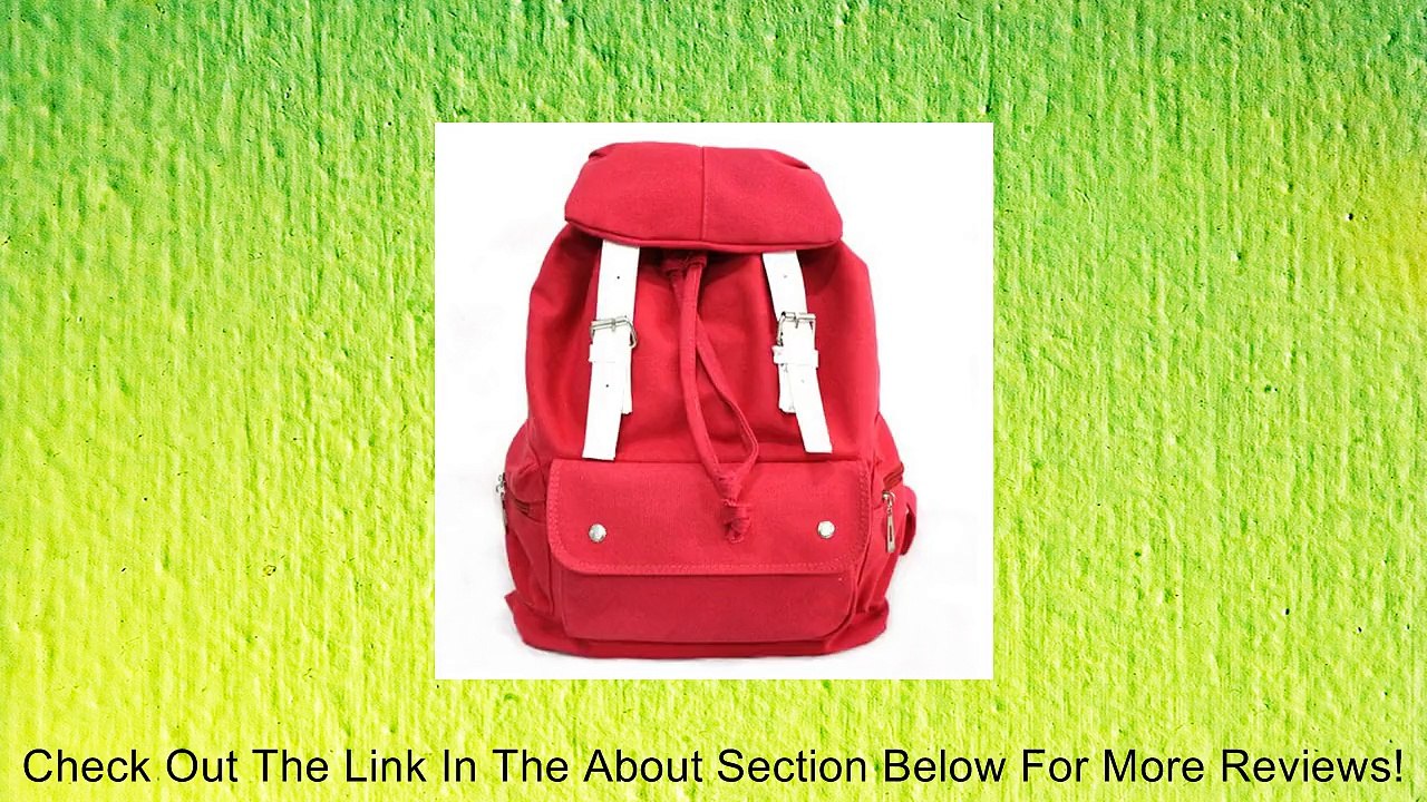 Cute Canvas Fashion Girl Casual Backpack Satchel School Book Red Review