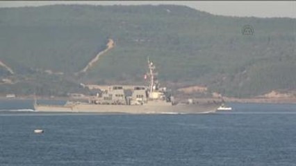 ABD Askeri Gemisi Çanakkale Boğazı'ndan Geçti