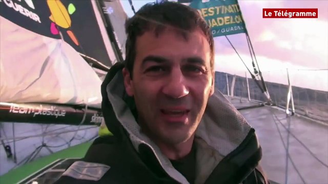 Route du Rhum. J1 : vacation Alessandro di Benedetto - Team Plastique - AFM Téléthon