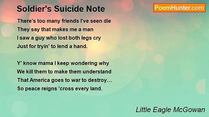 Little Eagle McGowan - Soldier's Suicide Note