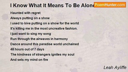 Leah Ayliffe - I Know What It Means To Be Alone