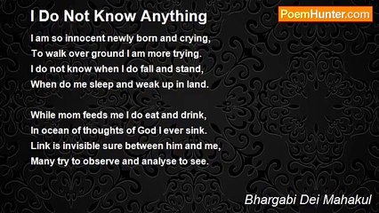 Bhargabi Dei Mahakul - I Do Not Know Anything