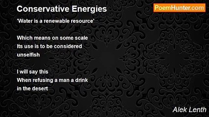 Alek Lenth - Conservative Energies