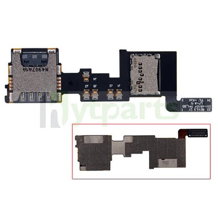Hytparts.com-OEM Replacement SIM Card Memory SD Card Tray Flex Cable for Samsung Galaxy Note 4 N910F