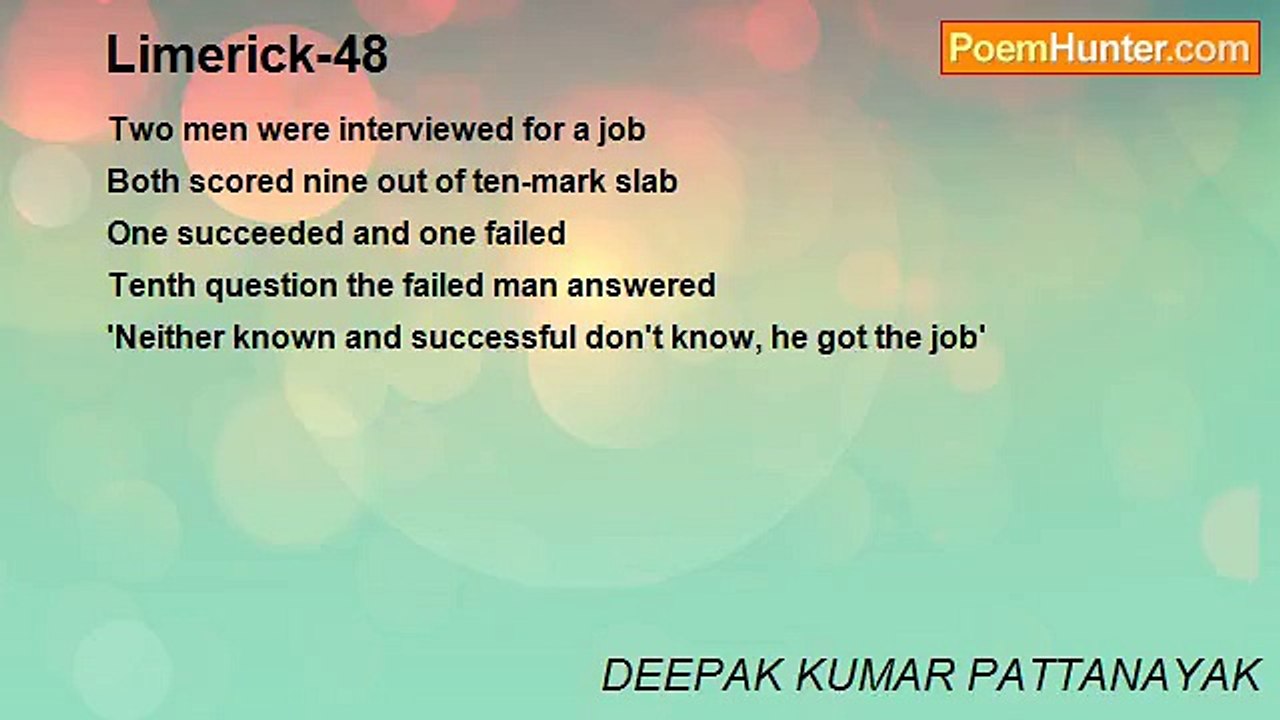DEEPAK KUMAR PATTANAYAK - Limerick-48