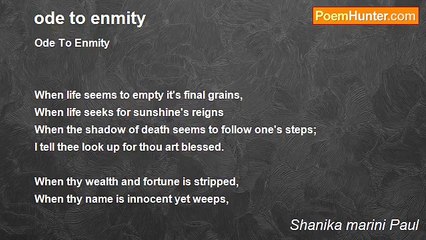 Shanika marini Paul - ode to enmity