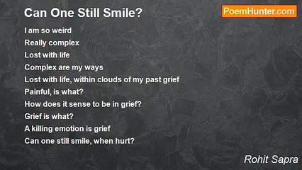 Rohit Sapra - Can One Still Smile?