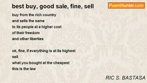 RIC S. BASTASA - best buy, good sale, fine, sell