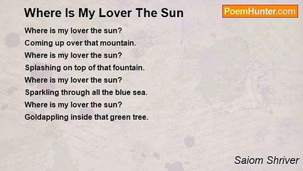 Saiom Shriver - Where Is My Lover The Sun
