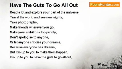 Paula Glynn - Have The Guts To Go All Out