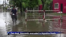 Two dead, thousands evacuated in Argentina floods