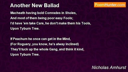 Nicholas Amhurst - Another New Ballad