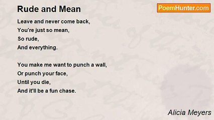 Alicia Meyers - Rude and Mean