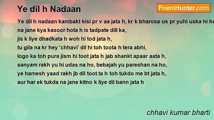chhavi kumar bharti - Ye dil h Nadaan