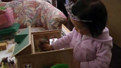 Girl And Sylvanian Families