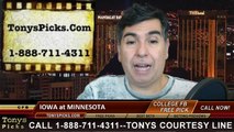 Iowa Hawkeyes vs. Minnesota Golden Gophers Free Pick Prediction NCAA College Football Odds Preview 11-8-2014