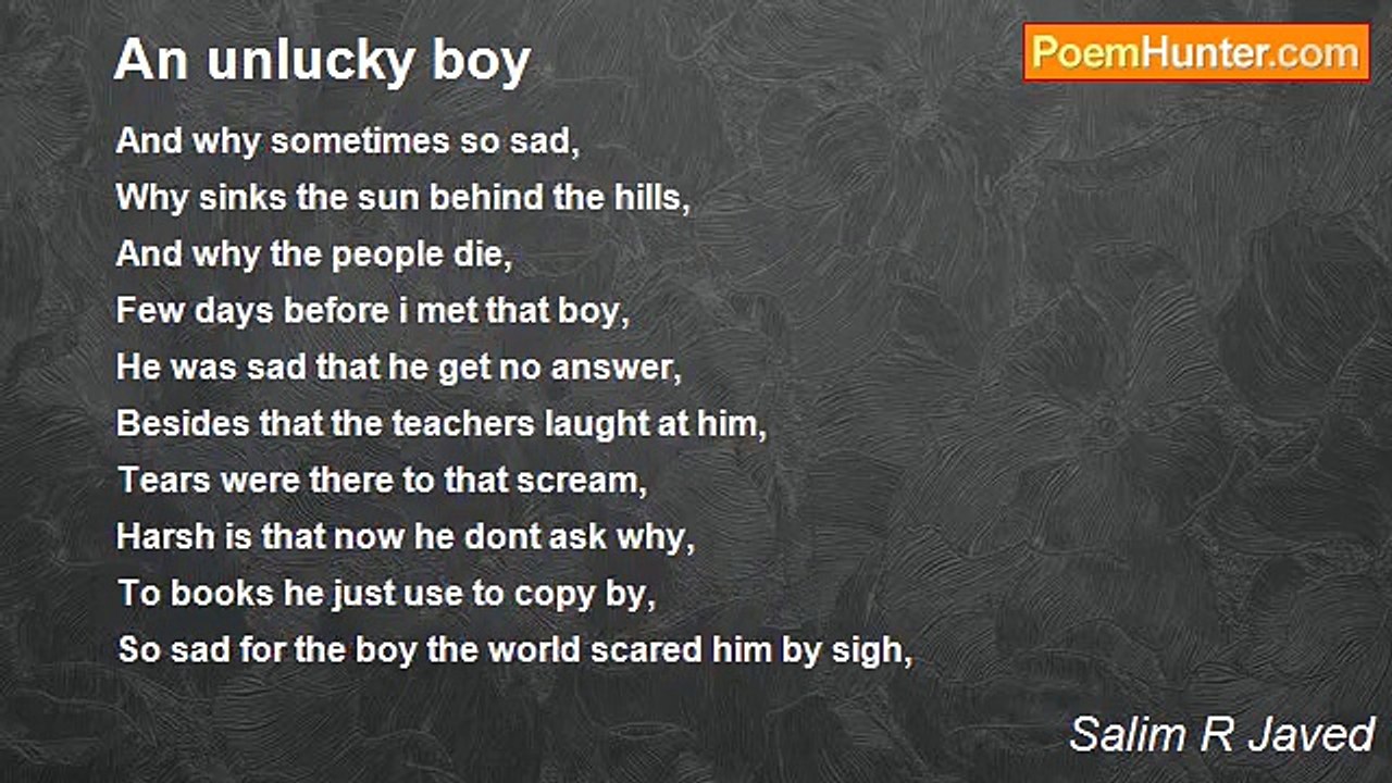 Salim R Javed - An unlucky boy