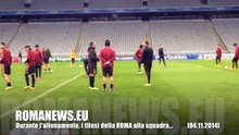 Allenamento roma tifosi coro