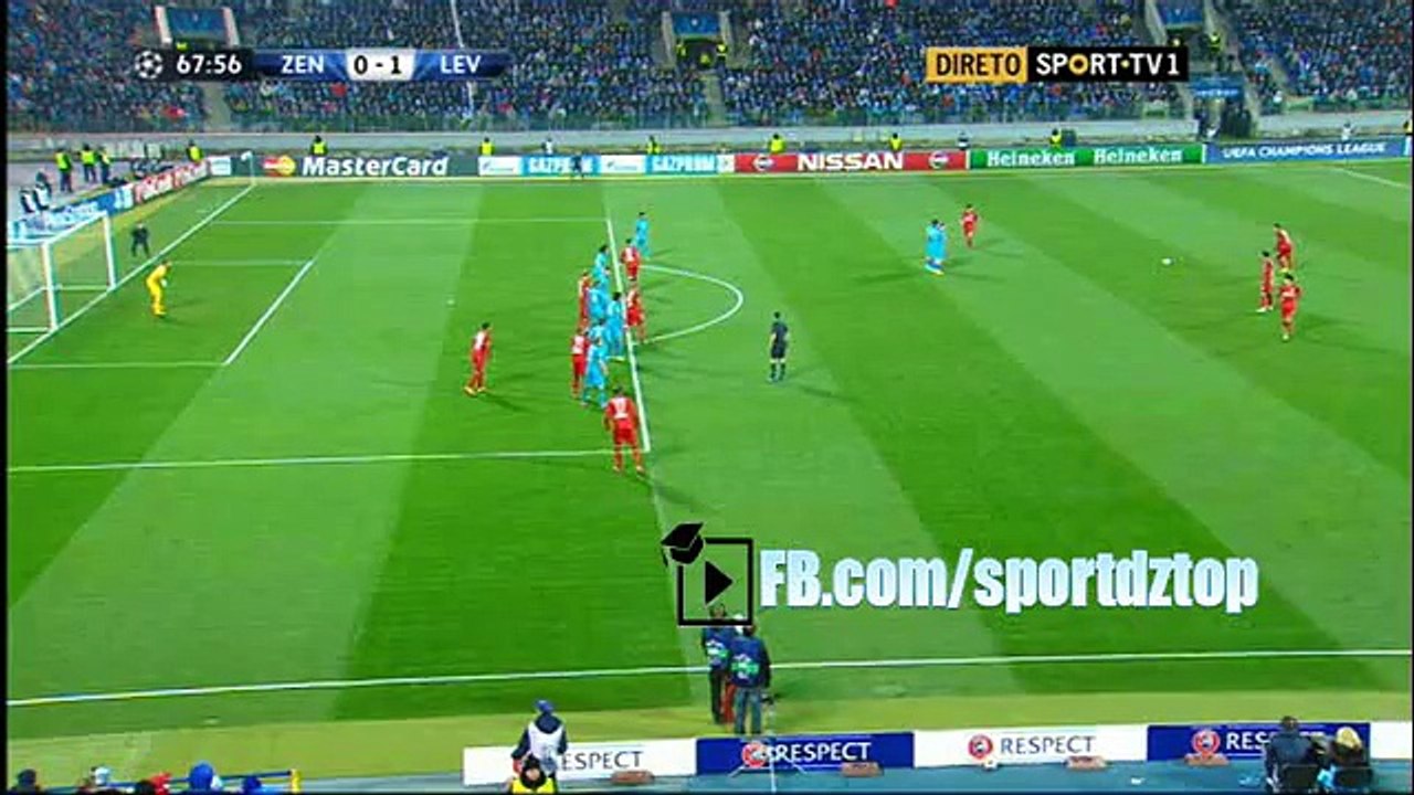 أهداف لقاء زينيت سان بيترسبورج  1 : 2	 باير ليفركوزن