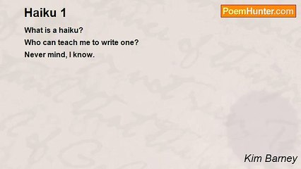 Kim Barney - Haiku 1