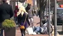 Feeding the Homeless - Giving People FREE McDonalds - How to Make People Smile  ) BY NEW UNLIMITED funny videos c3