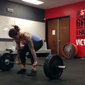 Clean + front squat + jerk set 1 of 3