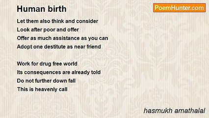 hasmukh amathalal - Human birth