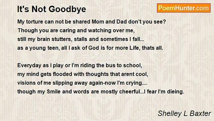 Shelley L Baxter - It's Not Goodbye