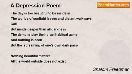 Shalom Freedman - A Depression Poem