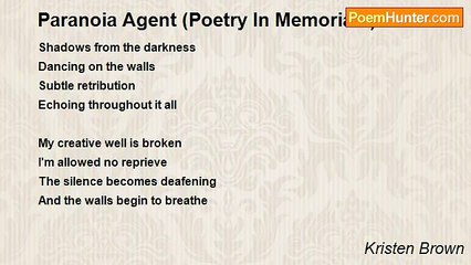 Kristen Brown - Paranoia Agent (Poetry In Memoriam)