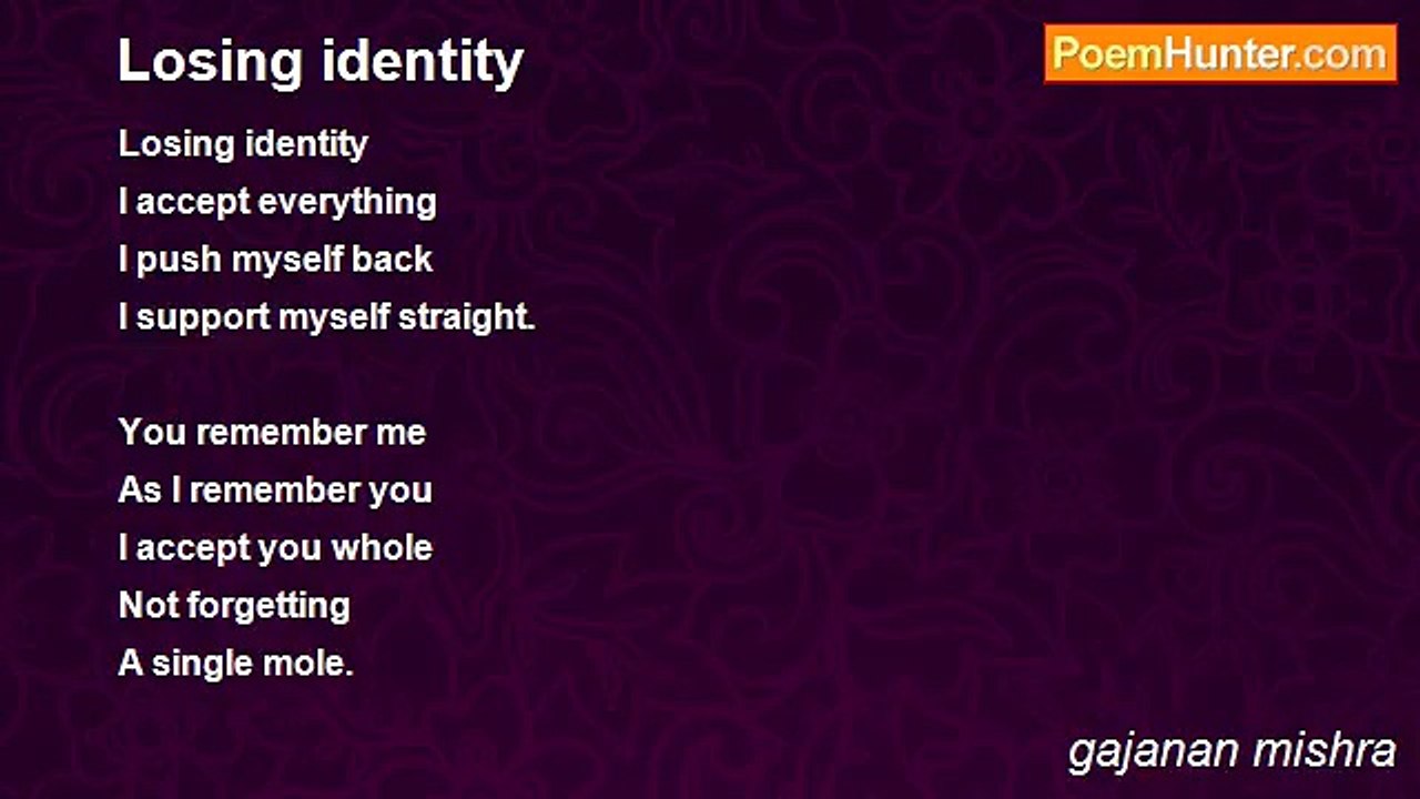gajanan mishra - Losing identity