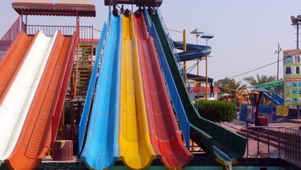 Atif - Faizan - Sohail sliding in Picnic World Water Park