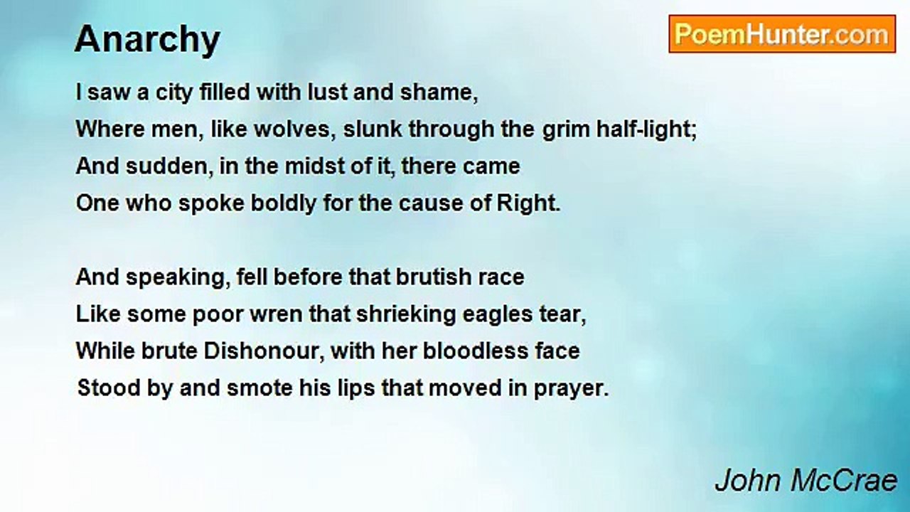 John McCrae - Anarchy