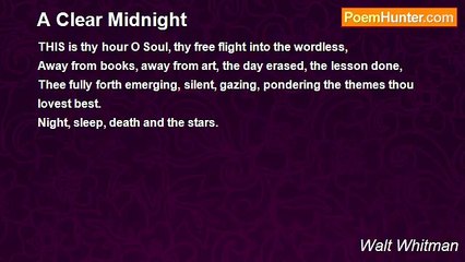 Walt Whitman - A Clear Midnight