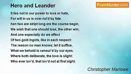 Christopher Marlowe - Hero and Leander