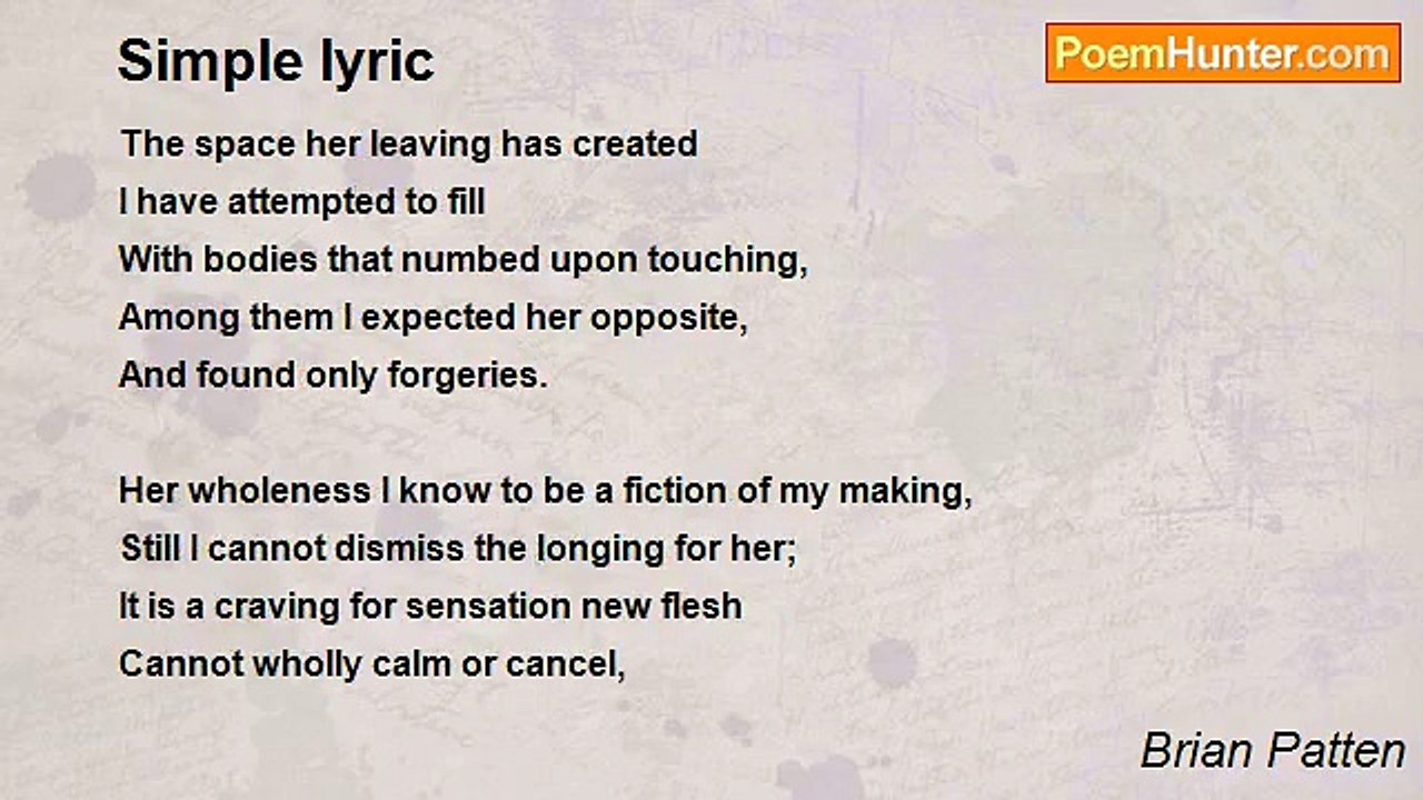 Brian Patten - Simple lyric