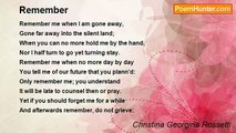 Christina Georgina Rossetti - Remember