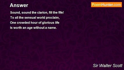 Sir Walter Scott - Answer